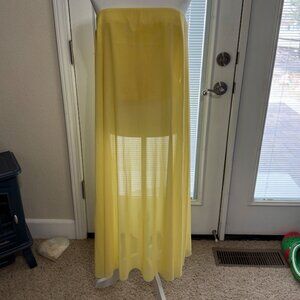 Anthropologie Dolan Sheer Mesh Tube Top Yellow NWOT SZ L